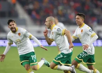 Nazionale di calcio della Bulgaria in campo