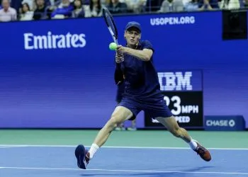 Jannik Sinner, qui in azione agli Us Open (Foto ANSA)