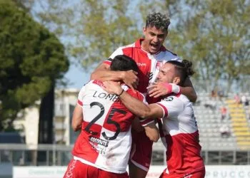 L'esultanza del Rimini (da facebook.com/SerieCofficial)