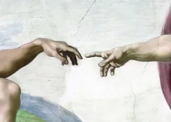 Michelangelo, "La creazione di Adamo" (1511, particolare, Cappella Sistina)
