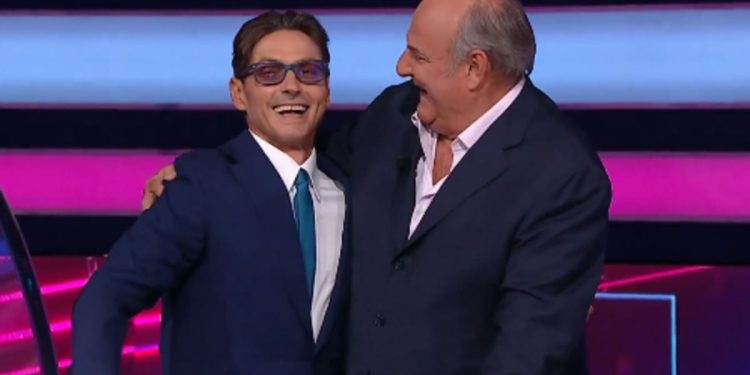 Pier Silvio Berlusconi e Gerry Scotti a La ruota della fortuna