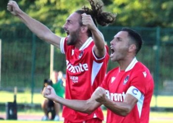 L'esultanza della Giana Erminio (Facebook Lega Pro)