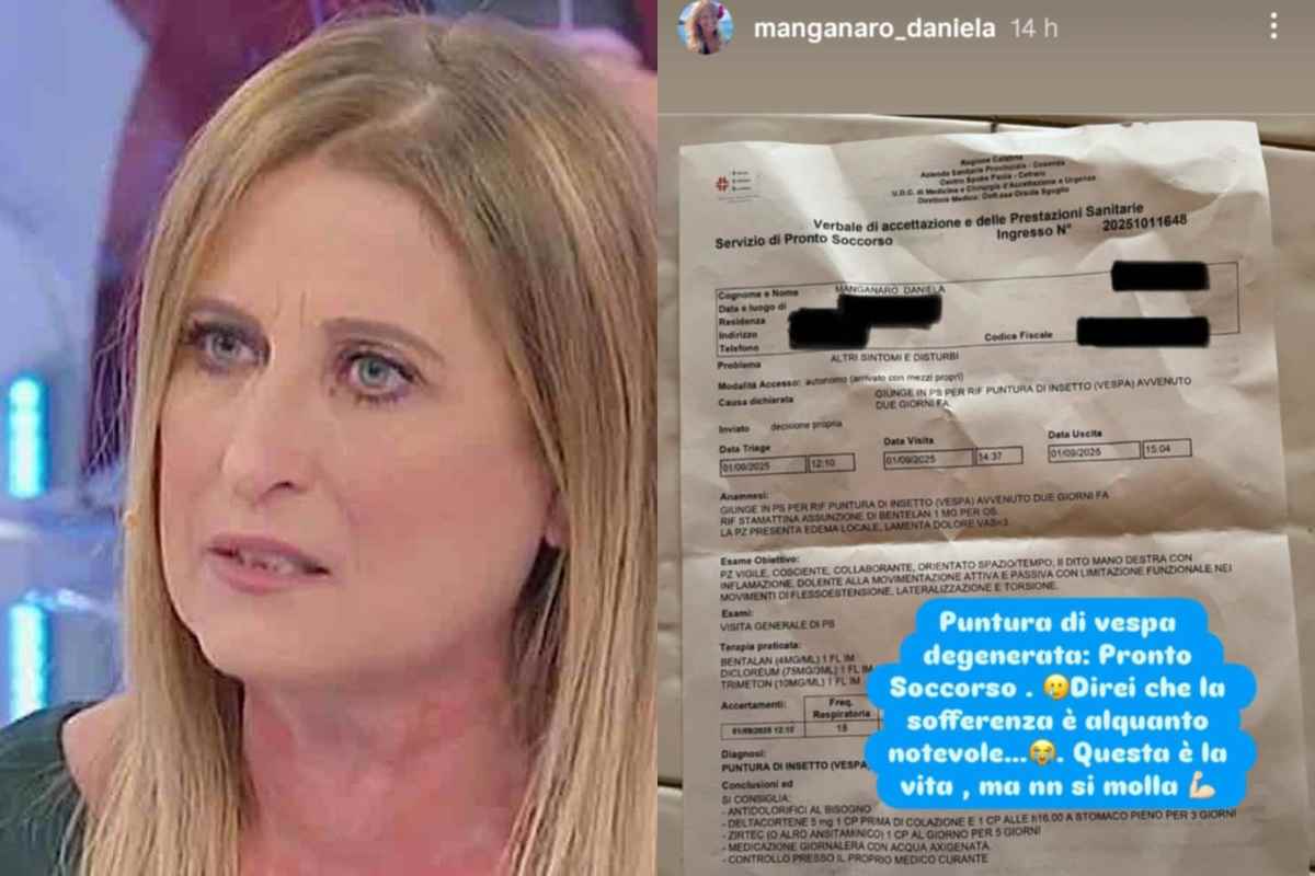 Daniela Manganaro al pronto soccorso