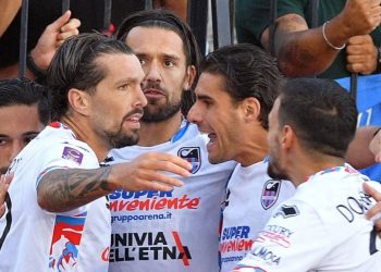 L'esultanza del Catania (Facebook Lega Pro)