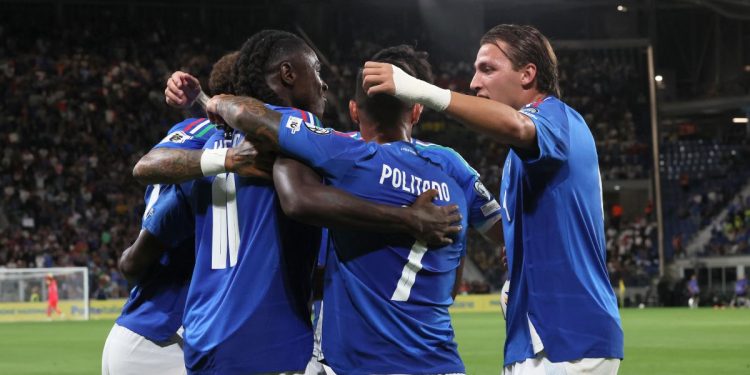 L'esultanza dell'Italia (Foto ANSA)