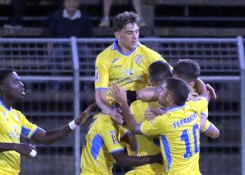 L'esultanza della Pergolettese (da facebook.com/pergolettese)