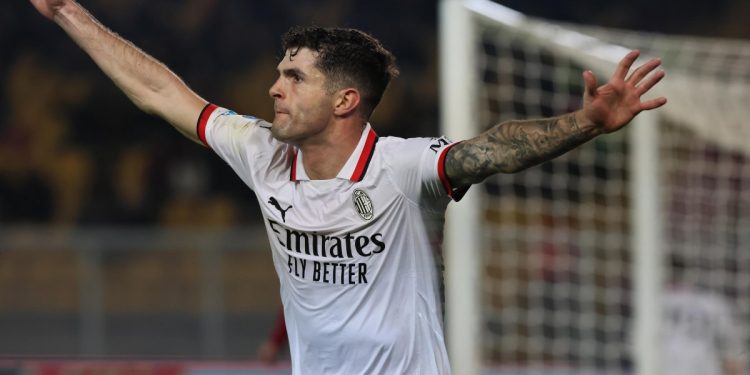 Christian Pulisic esulta con il Milan (Foto ANSA)