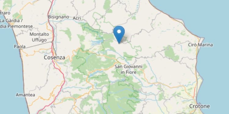 Terremoto oggi a Cosenza