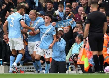 L'esultanza del Manchester City (Foto ANSA)