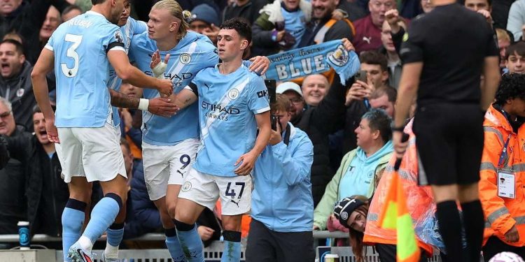 L'esultanza del Manchester City (Foto ANSA)