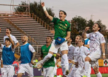 L'esultanza del Ravenna (da facebook.com/ravennafc)