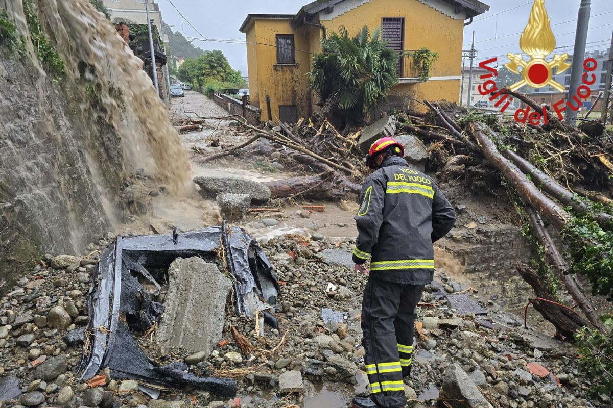 Frana nel comasco a causa del maltempo