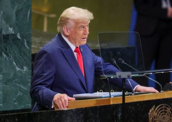 Donald Trump mentre parla alle Nazioni Unite (Ansa)