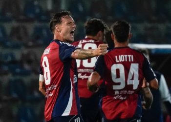 Federico Proia esulta con la Casertana (da facebook.com/SerieCofficial)