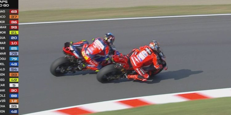 Motegi, Marc Marquez su Acosta (Foto: screen MotoGp)