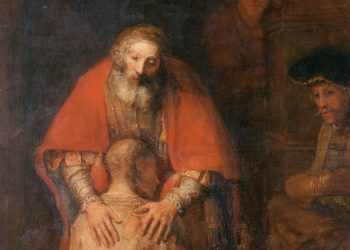 Rembrandt, "Ritorno del figliol prodigo" (1668, particolare)