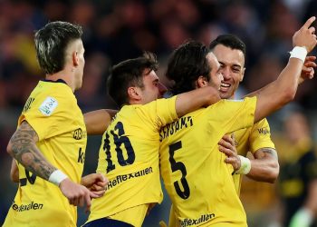 L'esultanza del Modena (Facebook Modena F.C.)