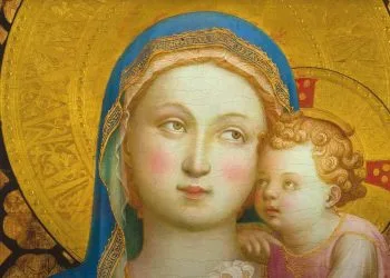 Beato Angelico, "Vergine dell'umiltà" o "Madonna Thyssen" (1425, particolare)