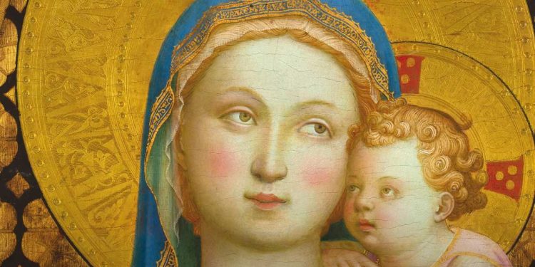 Beato Angelico, "Vergine dell'umiltà" o "Madonna Thyssen" (1425, particolare)