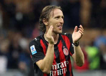 Luka Modric celebra la vittoria del Milan (Foto: ANSA)