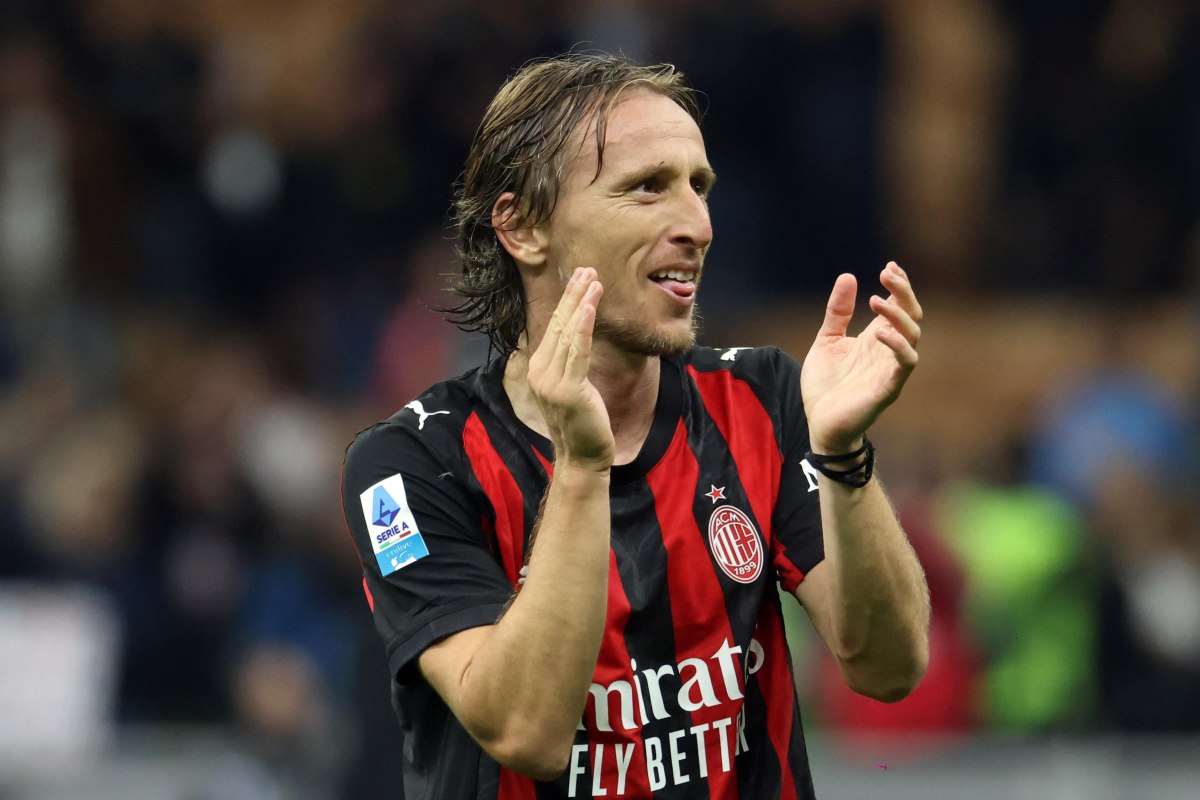 Luka Modric celebra la vittoria del Milan (Foto: ANSA)