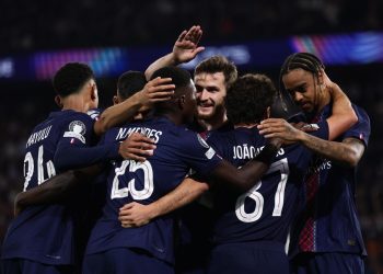 Il gruppo del Psg in Champions League (Foto ANSA)
