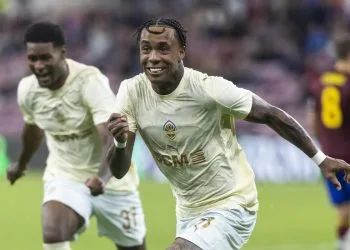 Kevin in gol con lo Shakhtar Donetsk (Foto ANSA)