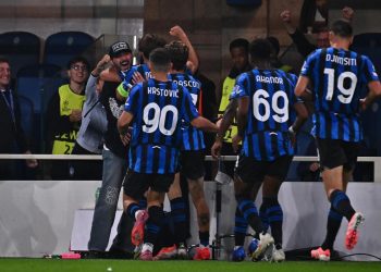 La festa dell'Atalanta (Foto ANSA)