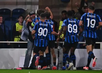 La festa dell'Atalanta (Foto ANSA)