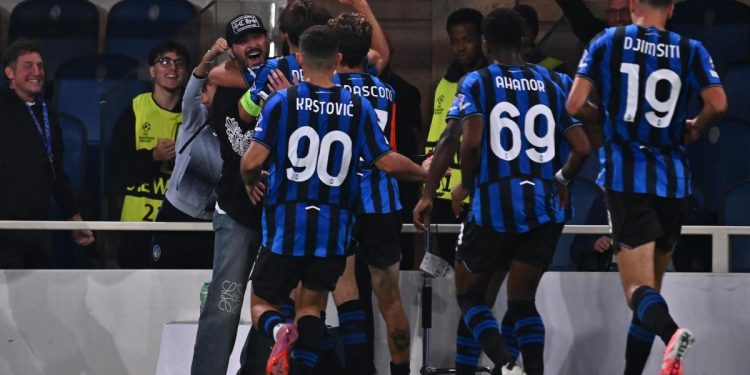 La festa dell'Atalanta (Foto ANSA)