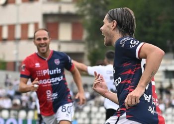 L'esultanza della Virtus Verona (Facebook Lega Pro)