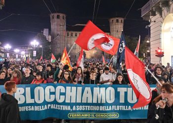 Corteo Pro Palestina e pro-Flotilla (ANSA 2025, Alessandro Di Marco)