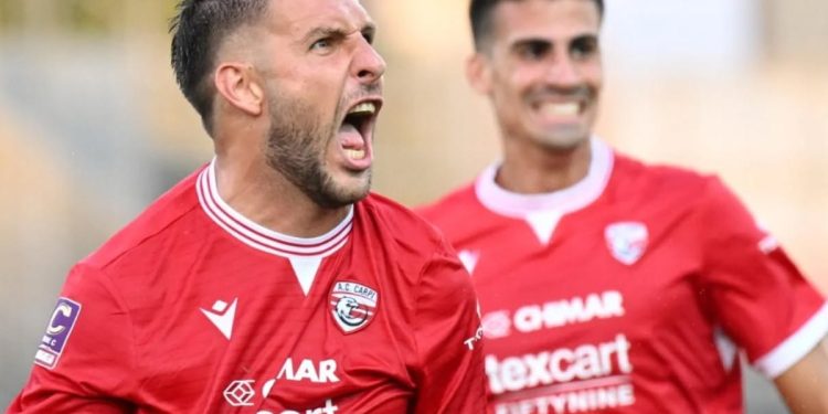 L'esultanza del Carpi (Facebook Lega Pro)