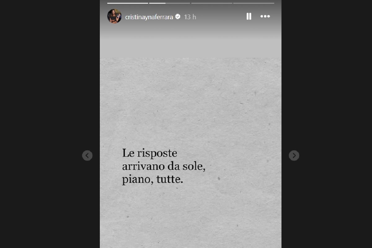 cristina ferrara, frecciatina a gianmarco steri