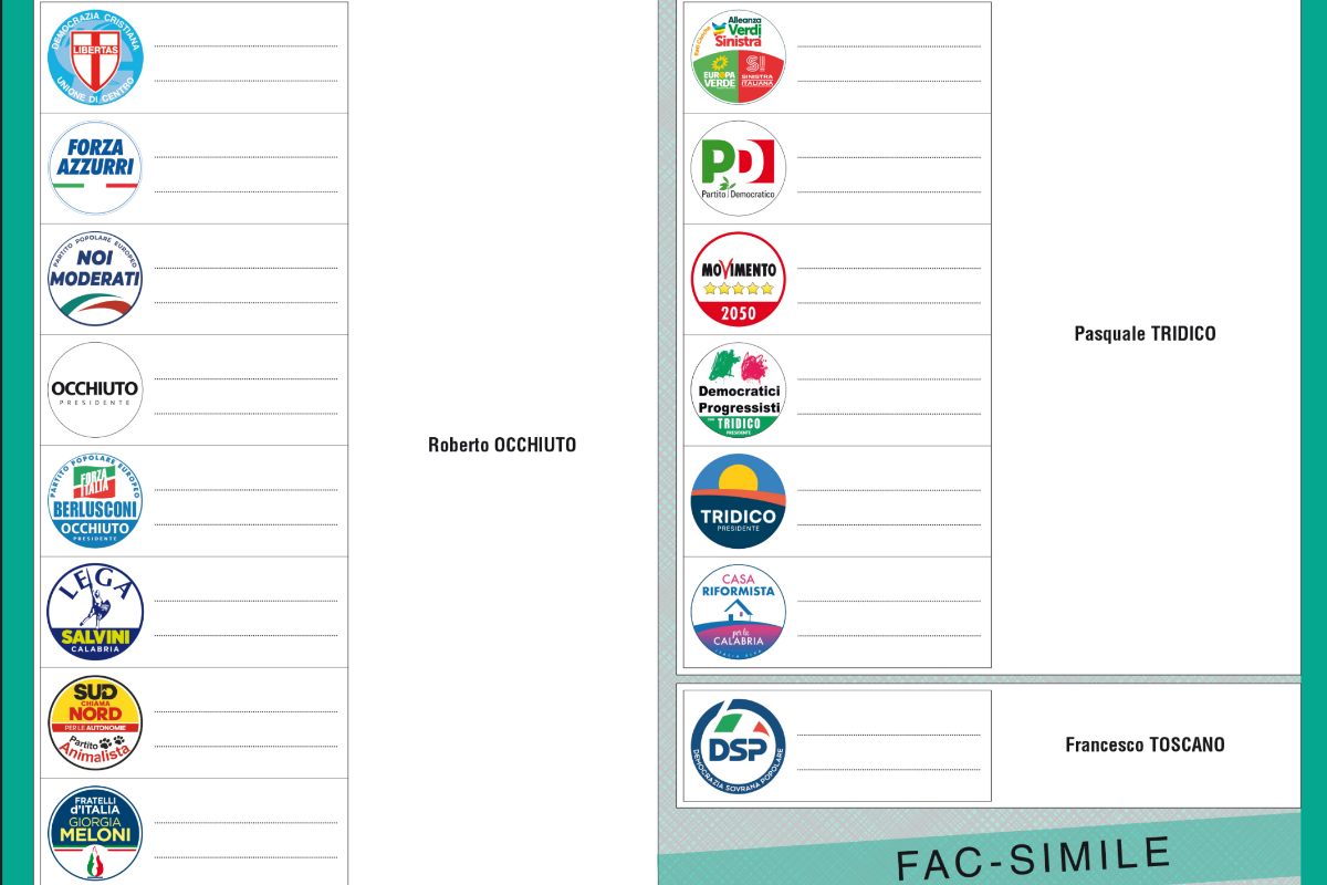 Fac simile Scheda Calabria