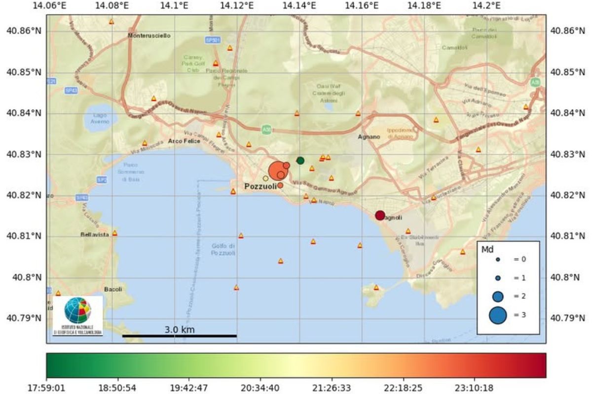 Terremoto Campi Flegrei: lo sciame sismico di oggi, 5 ottobre
