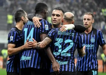 L'esultanza dell'Inter (Foto Ansa)