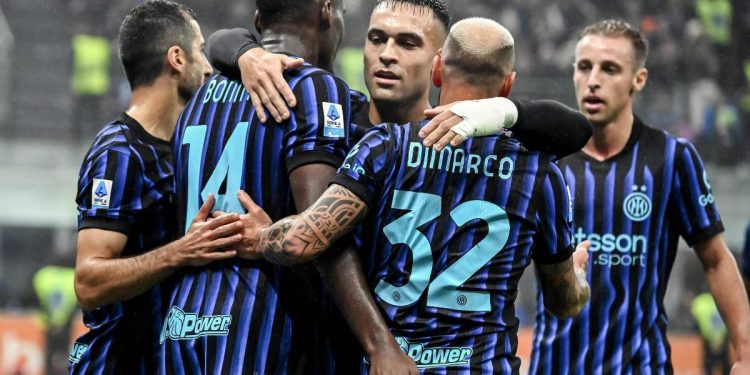 L'esultanza dell'Inter (Foto Ansa)
