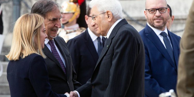 Mattarella con Meloni, Fontana e La Russa