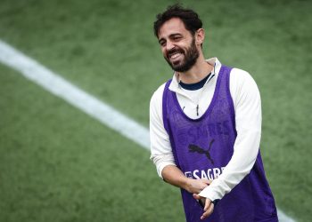 Bernardo Silva in allenamento con la Nazionale portoghese (Foto Ansa)