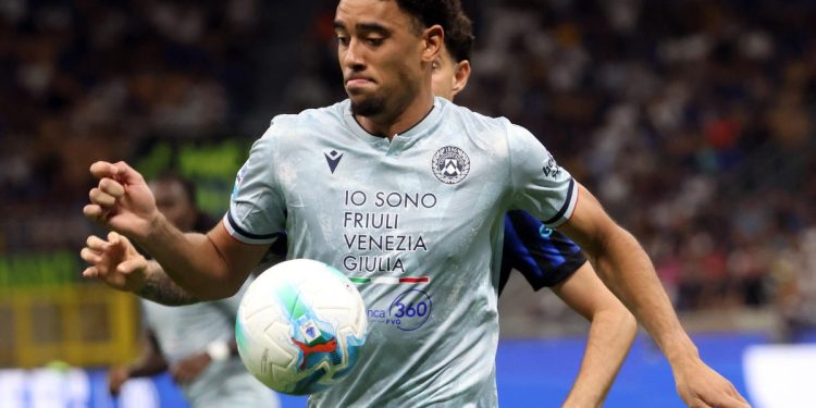 Atta dell'Udinese in azione contro l'Inter (Foto Ansa)