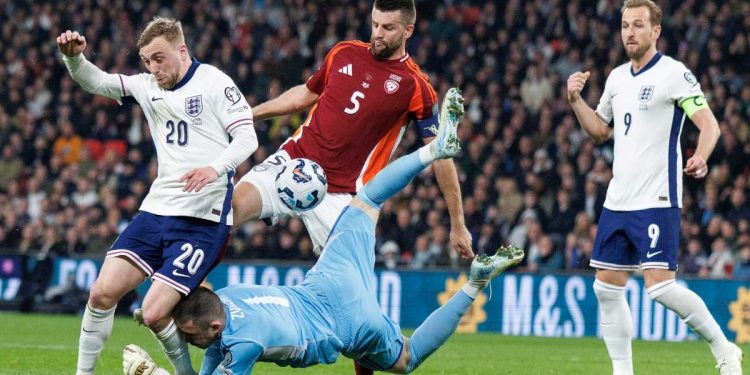 Jarrod Bowen e Harry Kane in Inghilterra Lettonia (Foto ANSA)