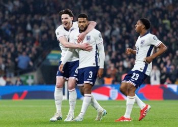 Reece James in gol con l'Inghilterra (Foto ANSA)