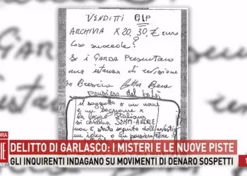 Garlasco: il foglietto dei Sempio sulla presunta corruzione di Venditti