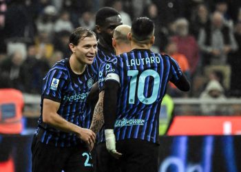 Nicolò Barella e Lautaro Martinez con l'Inter (Foto ANSA)