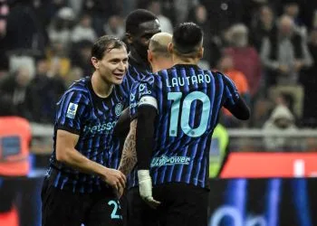 Nicolò Barella e Lautaro Martinez con l'Inter (Foto ANSA)