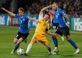 Un momento di Moldavia Estonia nelle qualificazioni Mondiali (Foto ANSA)