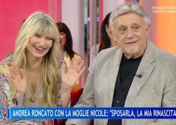 Andrea Roncato e la moglie Nicole Moscariello (Foto: screen Raiplay)