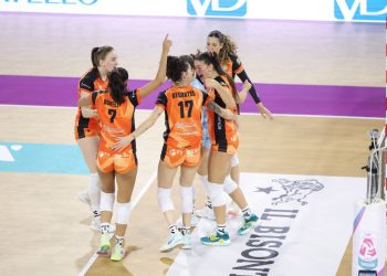 Un'esultanza della Helvia Recina Macerata (da legavolleyfemminile.it)