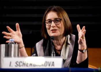 Irina Scherbakova, premio Nobel per la pace 2022, partecipa all'evento "Guerra e pace nel XXI secolo. La Russia di Putin e l'invasione dell'Ucraina. Come ricostruire la pace in Europa?" a Milano, 18 maggio 2023. ANSA/MOURAD BALTI TOUATI